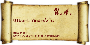 Ulbert András névjegykártya
